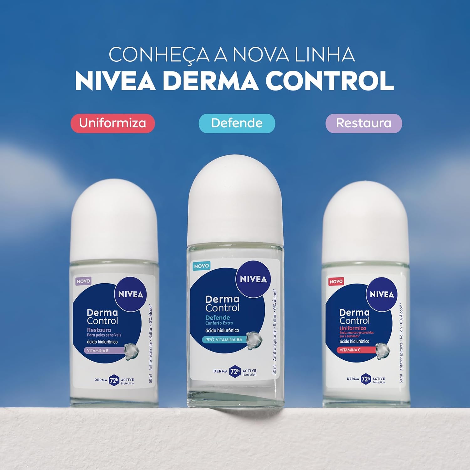 NIVEA Desodorante Roll-on Derma Control 50ml na Amazon