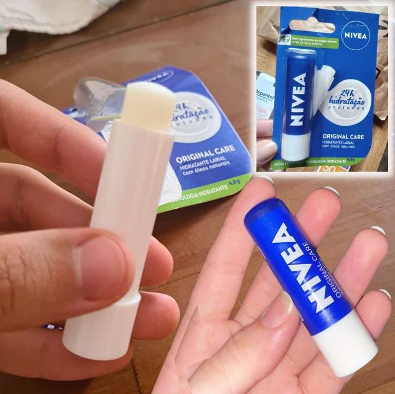 NIVEA Hidratante Labial Original Care – Com Manteiga de Karité & Pantenol, hidrata por 12 horas oferecendo proteção e cuidados intensivos aos seus lábios – 4,8g na Amazon