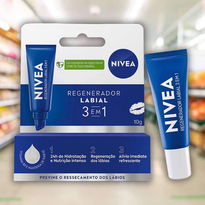 NIVEA Hidratante Labial Regenerador 3 em 1 10g na Amazon