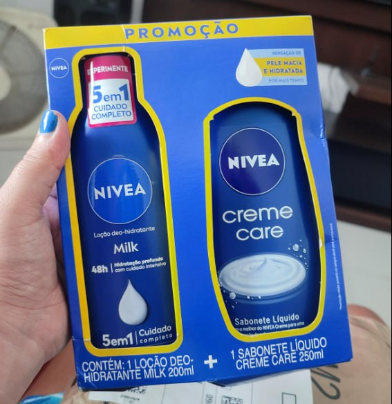 NIVEA Kit Loção Hidratante Milk Pele Seca a Extrasseca 200ml + Sabonete Líquido Creme Care 250ml na Amazon