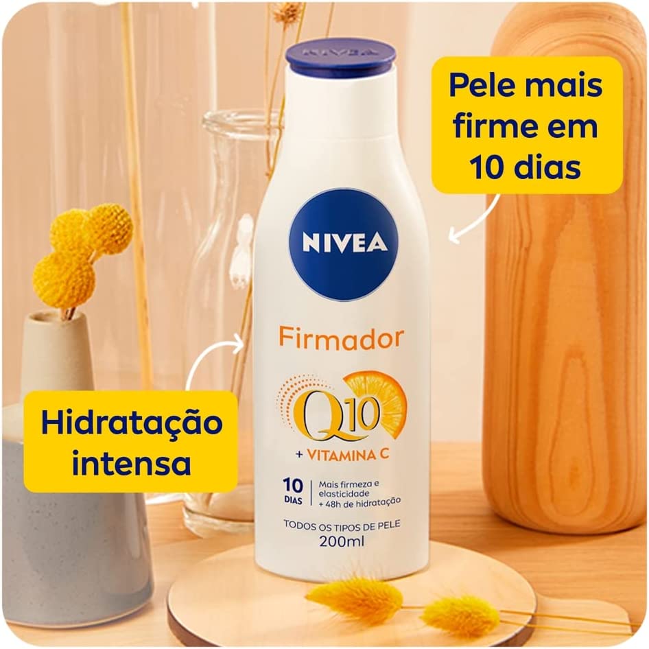 NIVEA Loção Hidratante Firmador Q10 + Vitamina C Todos os Tipos de Pele 200ml na Amazon