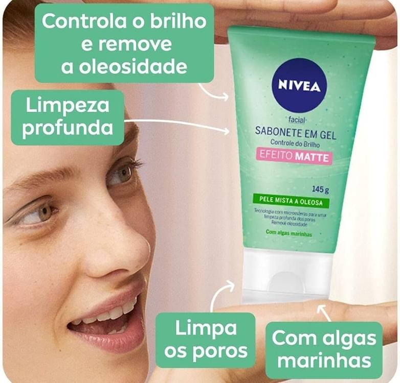 NIVEA Sabonete em Gel de Limpeza Facial Controle do Brilho 150ml na Amazon