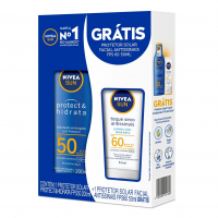 NIVEA SUN Kit Protetor Solar Protect & Hidrata FPS50 200ml + NIVEA SUN Facial FPS60 50gr na Amazon
