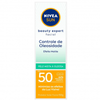 NIVEA SUN Protetor Solar Facial Beauty Expert Pele Oleosa FPS 50 50g na Amazon