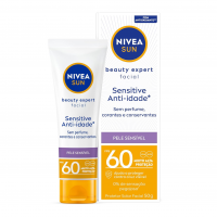 NIVEA SUN Protetor Solar Facial Beauty Expert Sensitive FPS 60 50g na Amazon