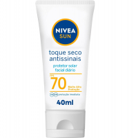 NIVEA SUN Protetor Solar Facial Toque Seco Antissinais FPS 70 40ml na Amazon