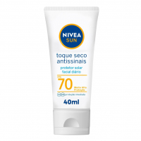 NIVEA SUN Protetor Solar Facial Toque Seco Antissinais FPS 70 40ml na Amazon