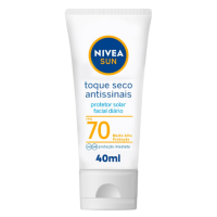 NIVEA SUN Protetor Solar Facial Toque Seco Antissinais FPS 70 40ml na Amazon