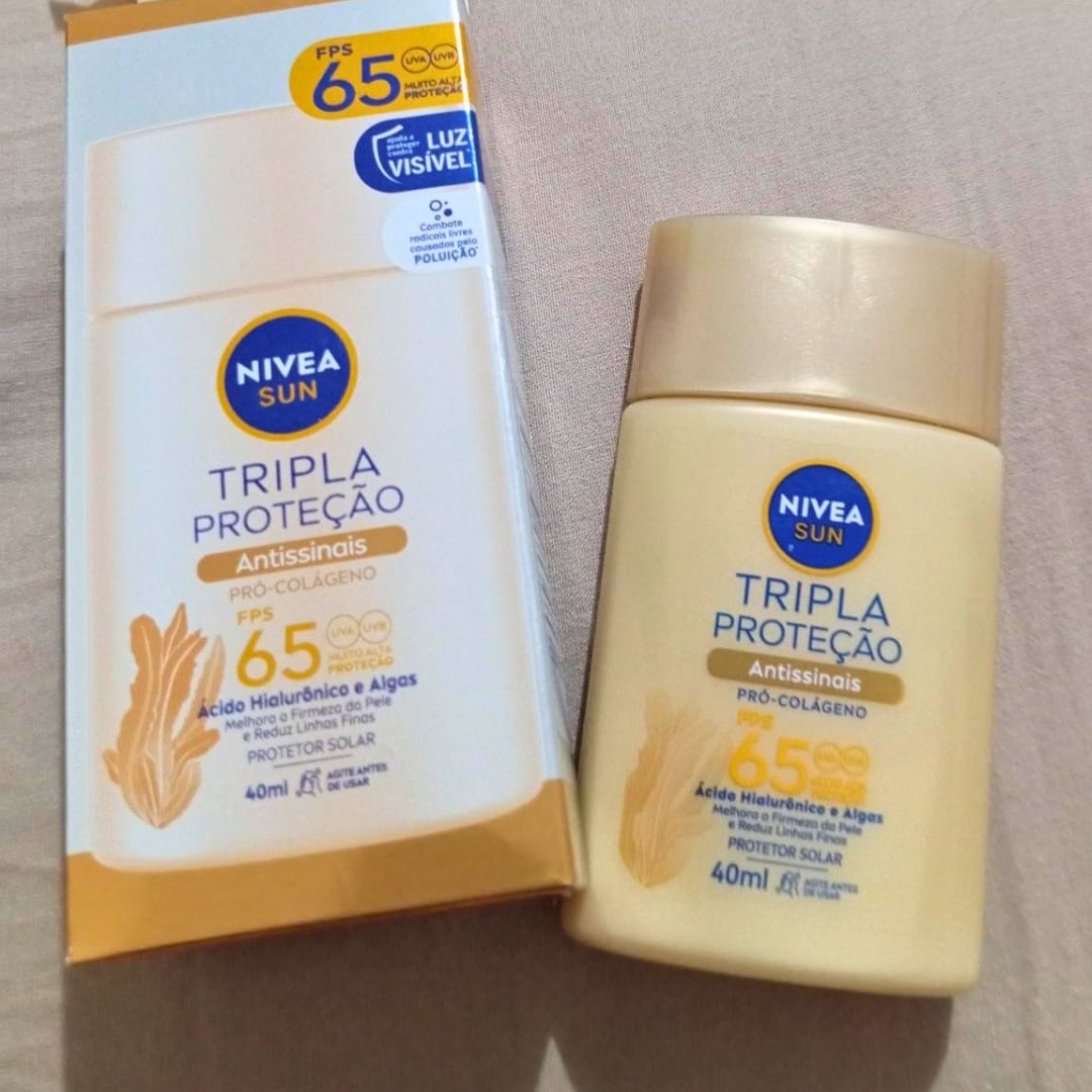 NIVEA SUN Protetor Solar Fluido Facial Tripla Proteção Antissinais FPS 65 40ml na Amazon