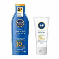 NIVEA SUN Protetor Solar Protect & Hidrata FPS 30 200ml + NIVEA SUN Protetor Solar Facial FPS 70 40ml na Amazon
