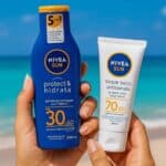 NIVEA SUN Protetor Solar Protect & Hidrata FPS 30 200ml + NIVEA SUN Protetor Solar Facial Toque Seco Antissinais FPS 70 40ml na Amazon