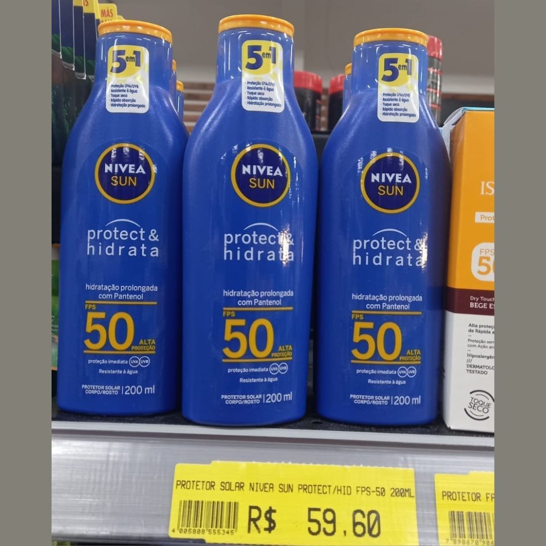 NIVEA SUN Protetor Solar Protect & Hidrata FPS 50 200ml na Amazon