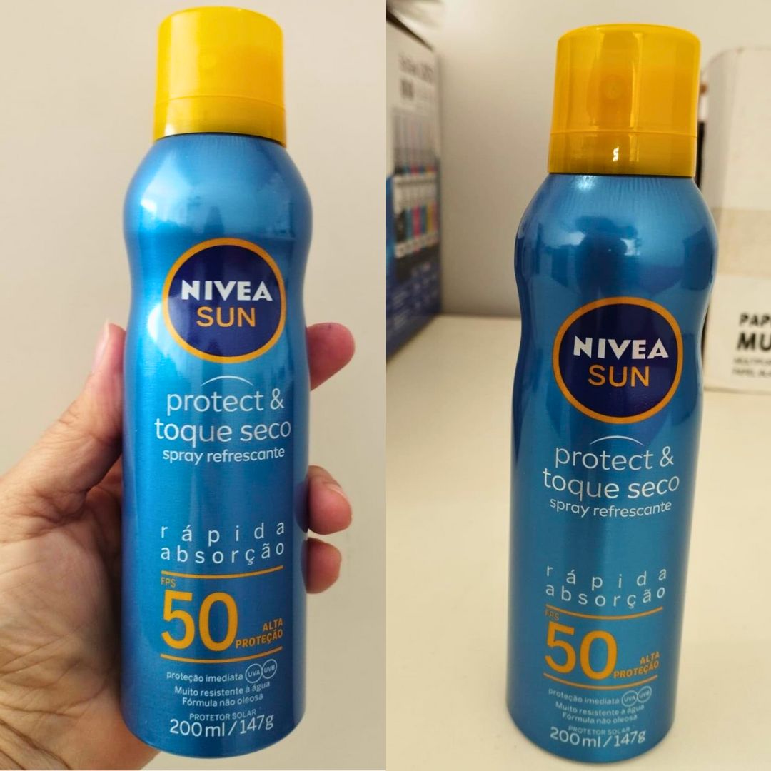 NIVEA SUN Protetor Solar Spray Protect & Toque Seco FPS 50 200ml – FPS 50, sensação refrescante na pele, rápida absorção, não oleoso, alta proteção UVA/UVB, muito resistente à água, embalagem spray na Amazon