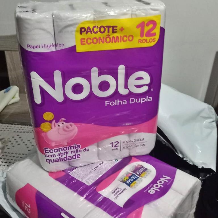 Noble – Papel Higiênico, Folha Dupla, Neutro, 12 Rolos De 20M na Amazon