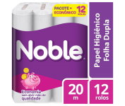 Noble – Papel Higiênico, Folha Dupla, Neutro, 12 Rolos De 20M na Amazon