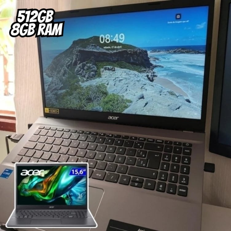 Notebook Acer Aspire 5 A15-51M-54E6 Intel Core I5 13° Geração H 8GB RAM 512GB SSD Tela 15.6 TN FHD 60Hz (UHD para processadores Intel) Windows 11 Home na Amazon