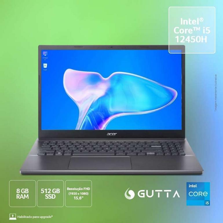Notebook Acer Aspire 5 Intel Core i5 86GB RAM – SSD 512GB Linux 15,6” Full HD A515-57-52A5 na Magazine Luiza