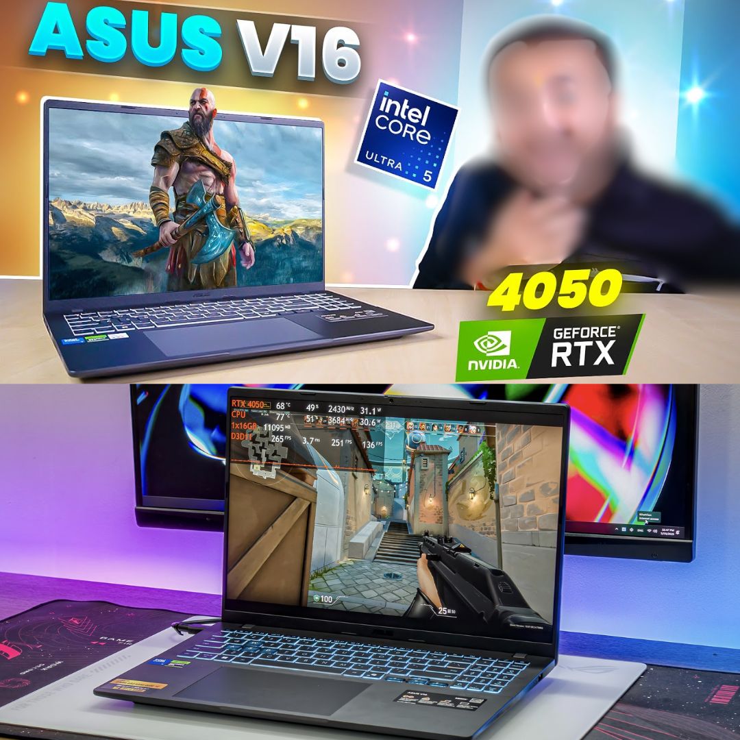 Notebook Asus V16, Intel Core 5, RTX™ 4050, 8 GB, 512 GB, KeepOS, 16.0” FHD Matte Black – V3607VU-RP296 na Amazon