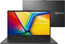 Notebook ASUS VivoBook Go 15, AMD RYZEN 5 7520U, 8GB, 256GB SSD, KeepOS, Tela 15,6" FHD, Mixed Black - E1504FA-NJ731 na Amazon