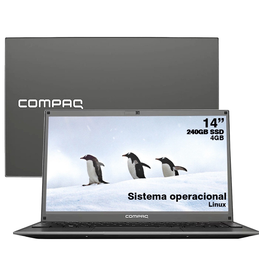 Notebook Compaq Presario 427 14 Pol HD Pentium N3700 ssd 240GB 4GB Linux Debian 10 – Cinza na Americanas