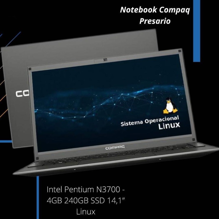 Notebook Compaq Presario 427 Intel Pentium N3700 – 4GB 240GB SSD 14,1” Linux na Magazine Luiza