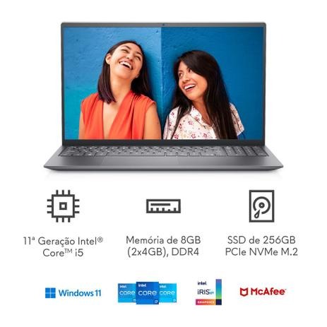 Notebook Dell Inspiron 15 i1101-M10S 15.6” Full HD 11ª geração Intel Core i5 8GB 256GB SSD Windows 11 na Magazine Luiza