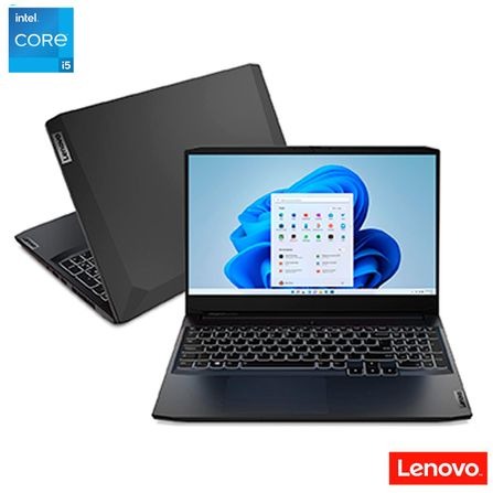 Notebook Gamer Lenovo Gaming3i, Intel Core i5, NVIDIA GTX 1650, 8GB, 512GB SSD, Windows 11 na Fastshop