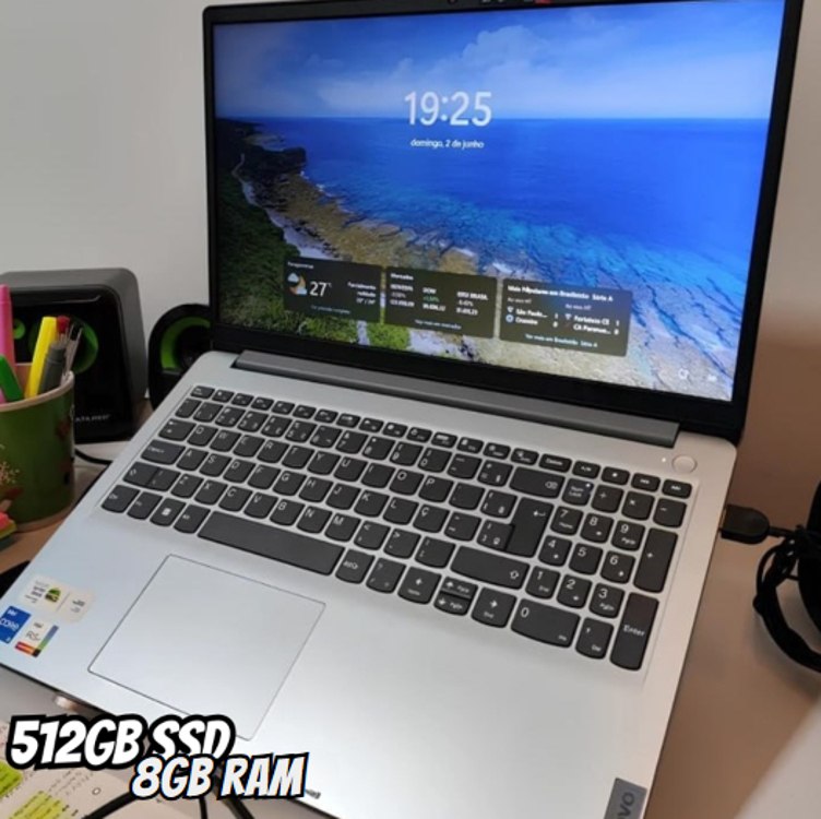 Notebook Lenovo Ideapad 1i Intel Core i5-1235U 8GB 512GB SSD 15.6″ W11 82VY000QBR na Amazon