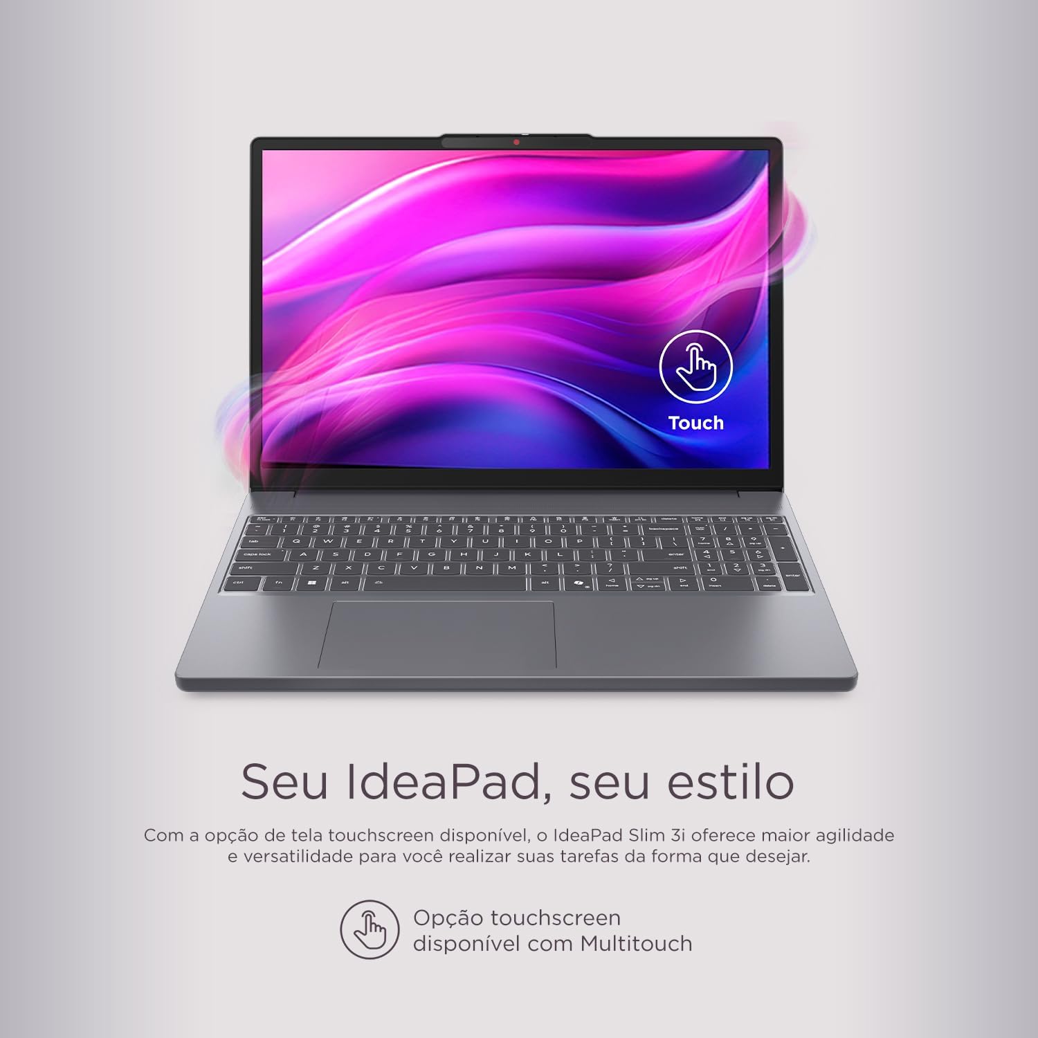 Notebook Lenovo IdeaPad Slim 3 Core i5-13420H 8GB 512GB SSD Tela 15.3″ Touch Screen – 83NS000ABR W11 na Amazon