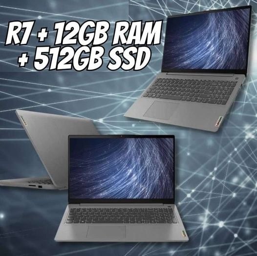 Notebook Lenovo Ultrafino IdeaPad 3 R7-5700U 15.6″ AMD Radeon Graphics 12GB 512GB SSD Linux na Magazine Luiza