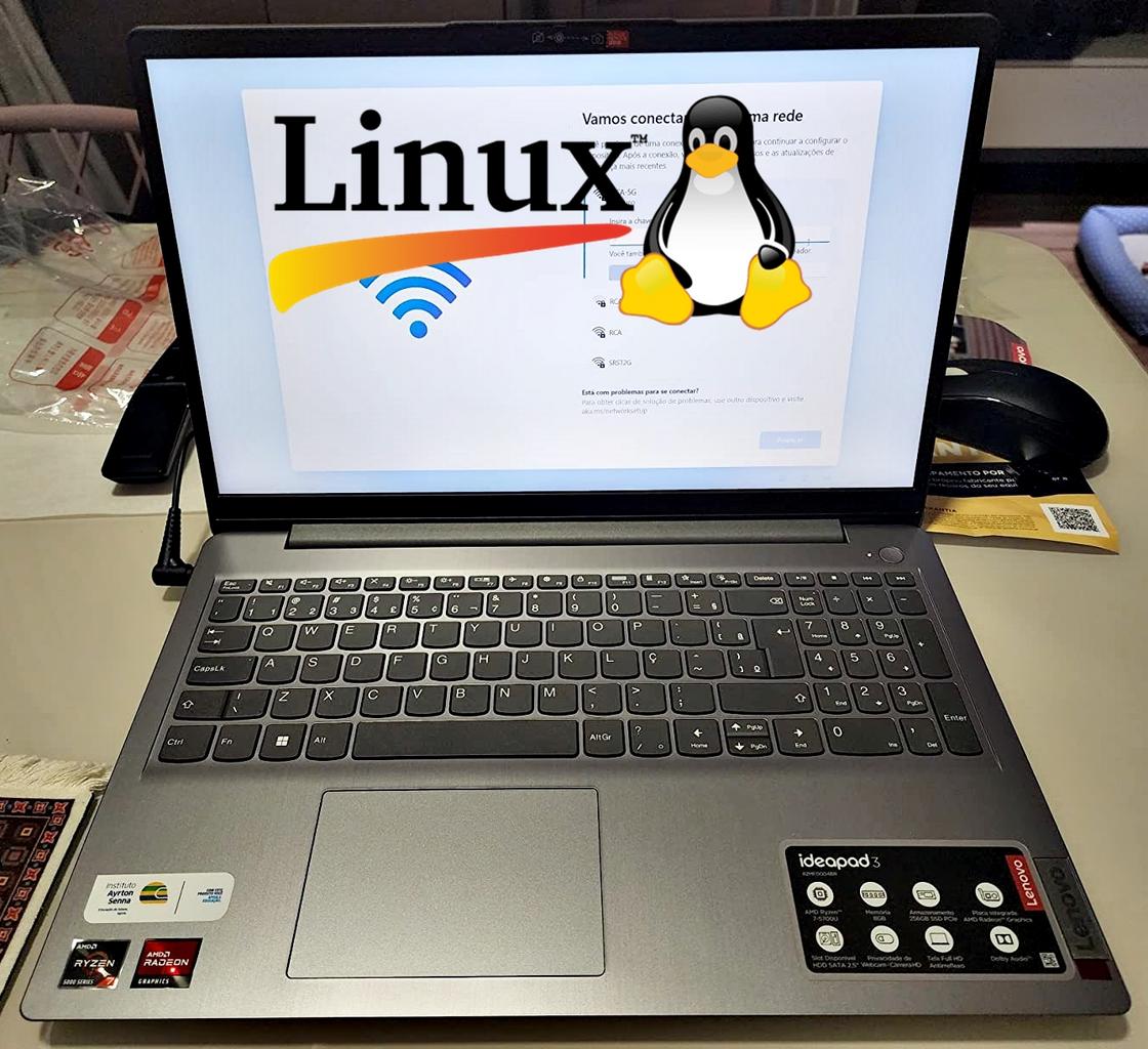 Notebook Lenovo Ultrafino IdeaPad 3 R7-5700U 8GB 256GB SSD Linux 15.6″ 82MFS00200 Cinza na Fastshop