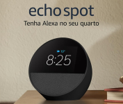 Novo Echo Spot com Alexa (2024) Despertador inteligente Preta na Amazon