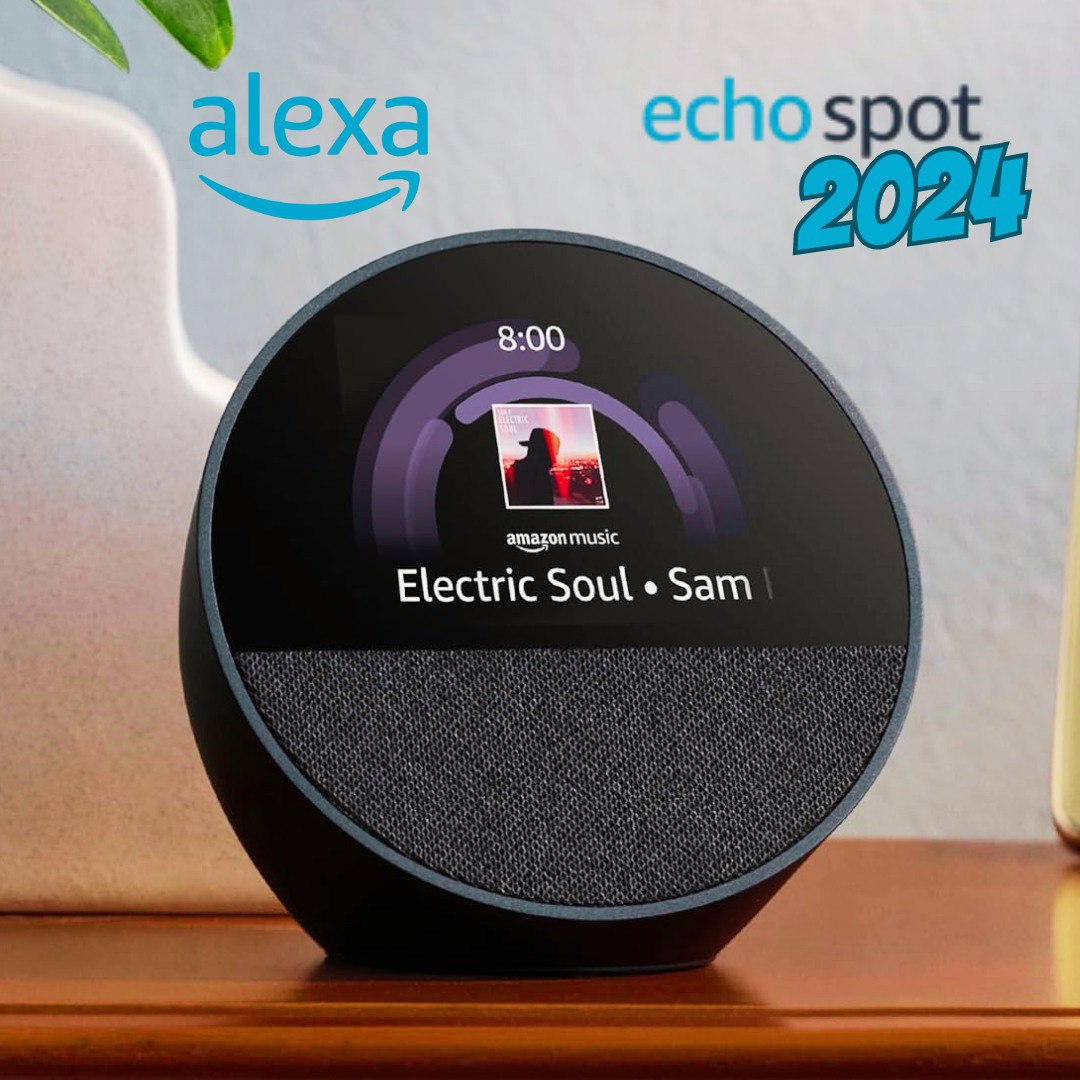 Novo Echo Spot com Alexa (2024) | Despertador inteligente com som vibrante na Amazon