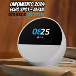 Novo Echo Spot com Alexa (2024) | Despertador inteligente com som vibrante | Cor Preta na Amazon