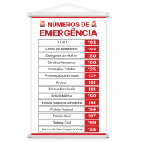 Números De Emergência Banner Escolar Pedagógico Grande na Amazon