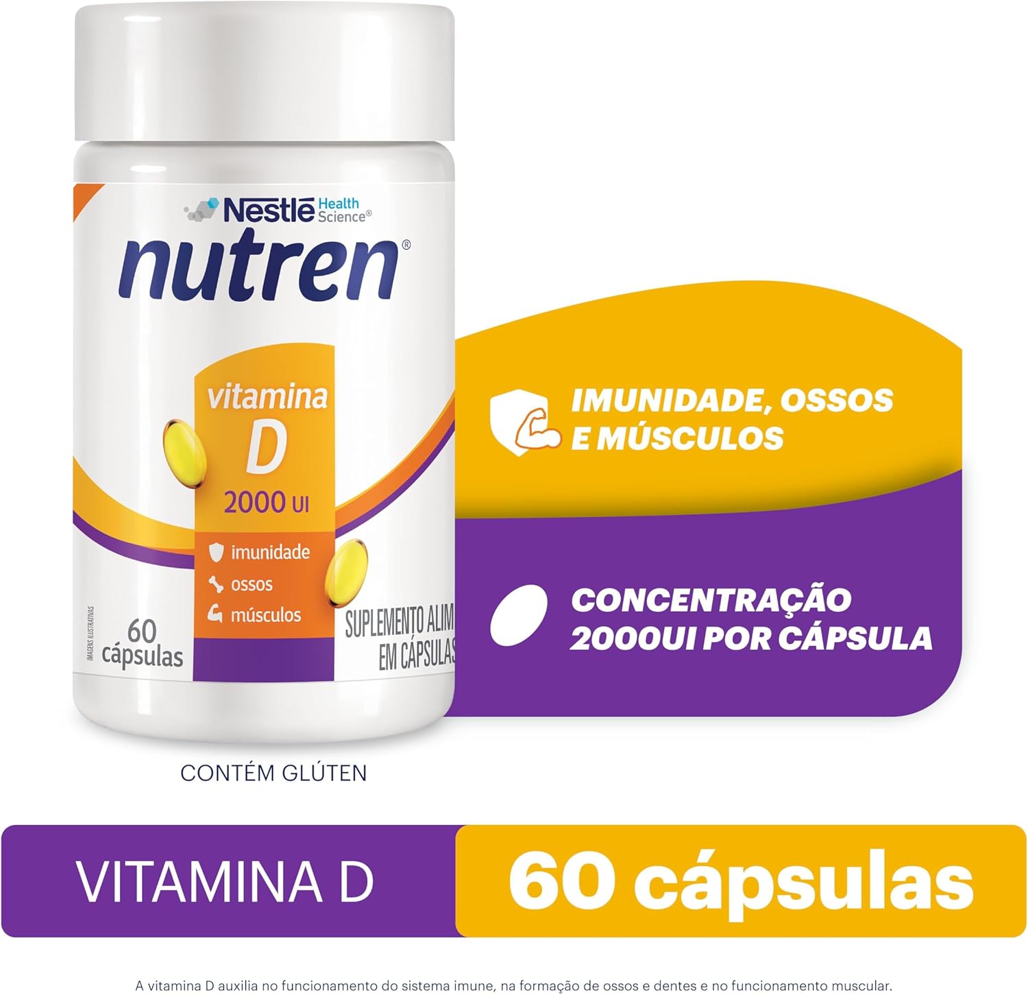 Nutren Suplemento Alimentar Vitamina D 2.000Ui 60 Cápsulas na Amazon