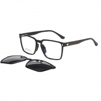 Óculos Armação 2 Em 1 Clip-On Preto Madeira Cereja Frizz Quadrado na Amazon