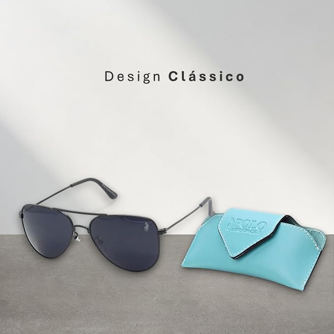 Óculos de Sol Aviador Clássico Unissex Polo London Club, Armação em Metal Stainless Stell na Amazon