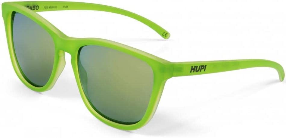 Óculos de Sol Hupi Paso Armação Verde Limão Lente Verde Espelhado na Amazon