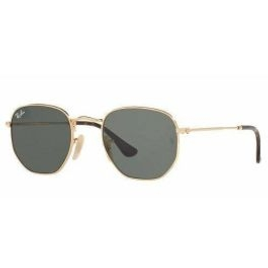 Óculos Ray-Ban Hexagonal RB3548NL 001 Ouro Lente Verde Tam 51 na Okulos