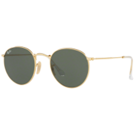 Óculos Ray-Ban Round Metal RB3447L 001 Ouro Lente Verde Escuro G15 Tam 53 na Okulos