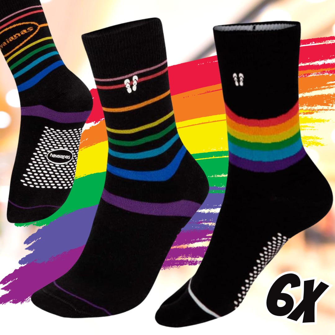 Oferta em Kits de 6 Meias Havaianas na Amazon
