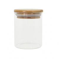 Oikos - Pote De Vidro 200ml Com Tampa De Bambu Hermético Redondo Flat na Amazon