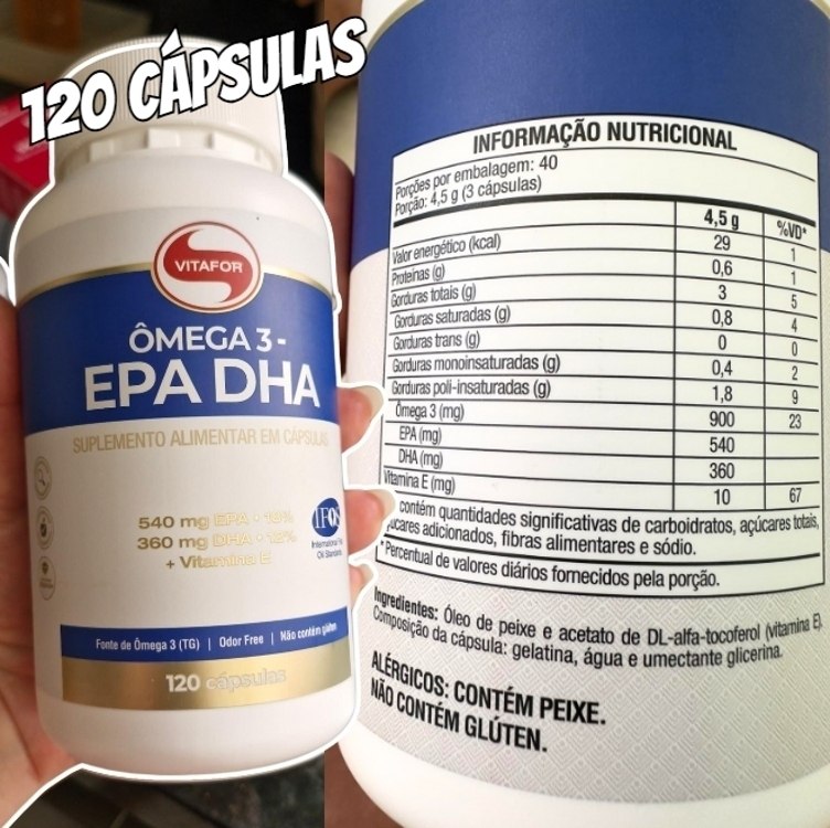 Ômega 3 Epa Dha 1G (120 Caps), Vitafor na Amazon