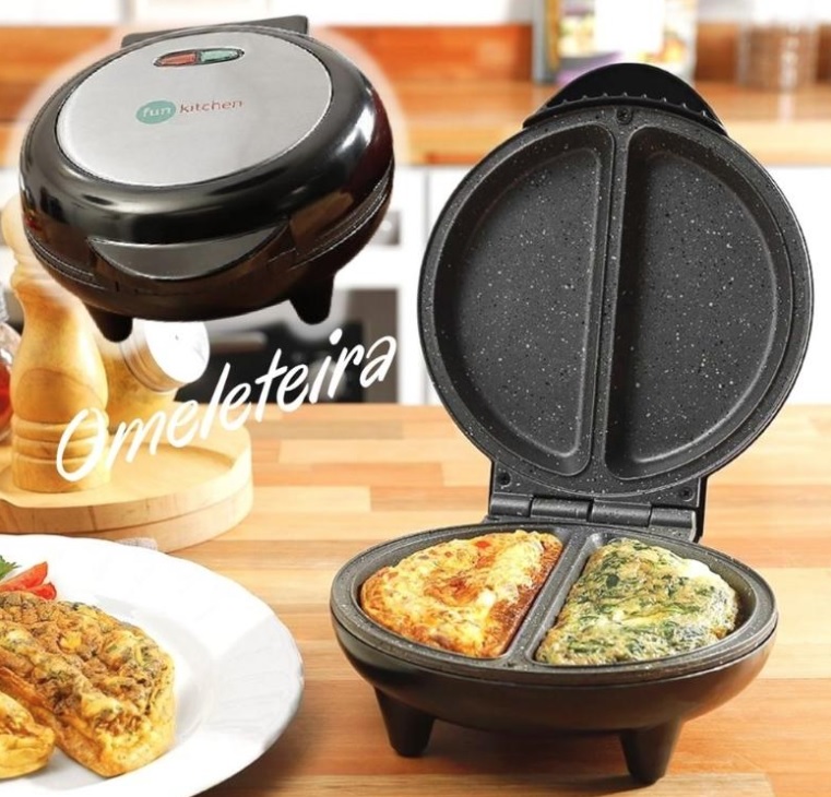 Omeleteira Com Revestimento Marmorizado Preta – Fun Kitchen 127v na Shoptime