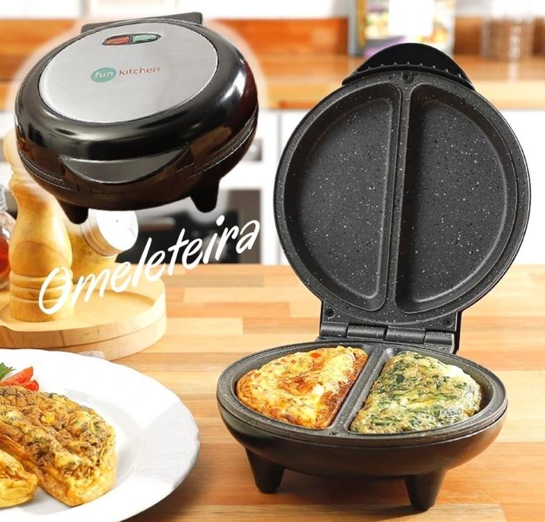 Omeleteira Com Revestimento Marmorizado Preta – Fun Kitchen 220v na Americanas