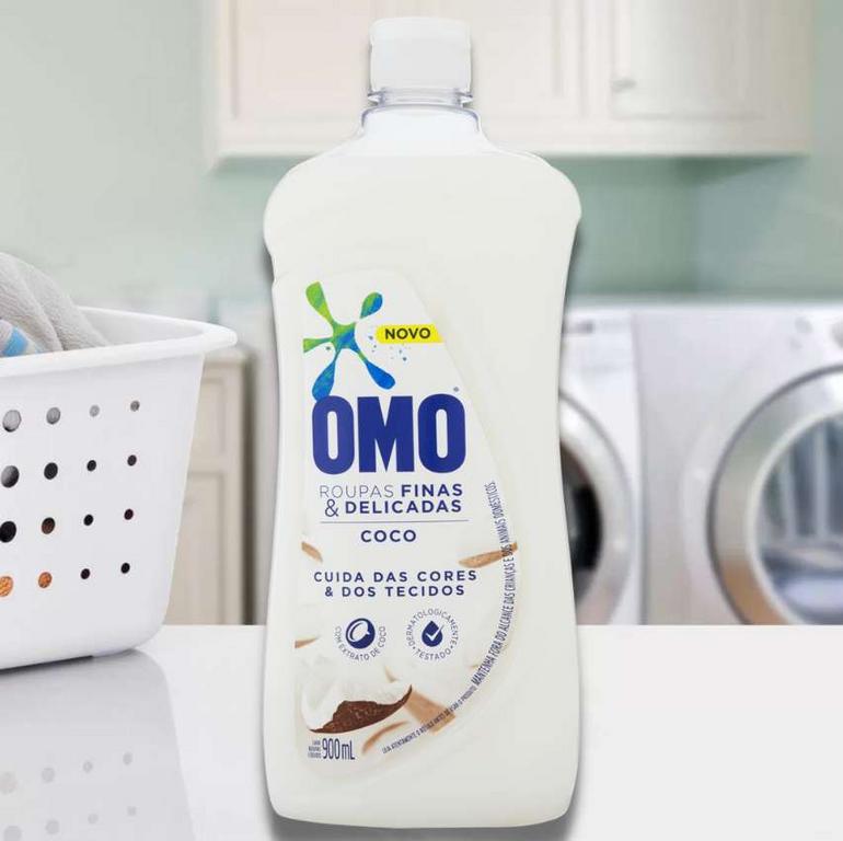 OMO Roupas Finas e Delicadas – Sabão Líquido, Coco, 900ml na Amazon