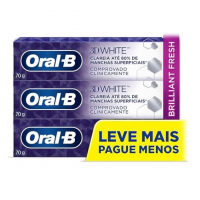 Oral-B Creme Dental Clareador 3D White Brilliant Fresh 70G - 3 Unidades na Amazon