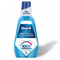 Oral-B Enxaguante Bucal, 100%, Sem Álcool, Sabor De Menta, 1 L na Amazon