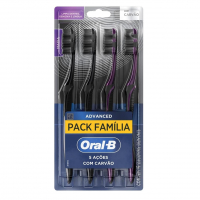 Oral-B Escova De Dente 5 Ações, Cerdas Polidoras Com Carvão, 4 Unidades na Amazon